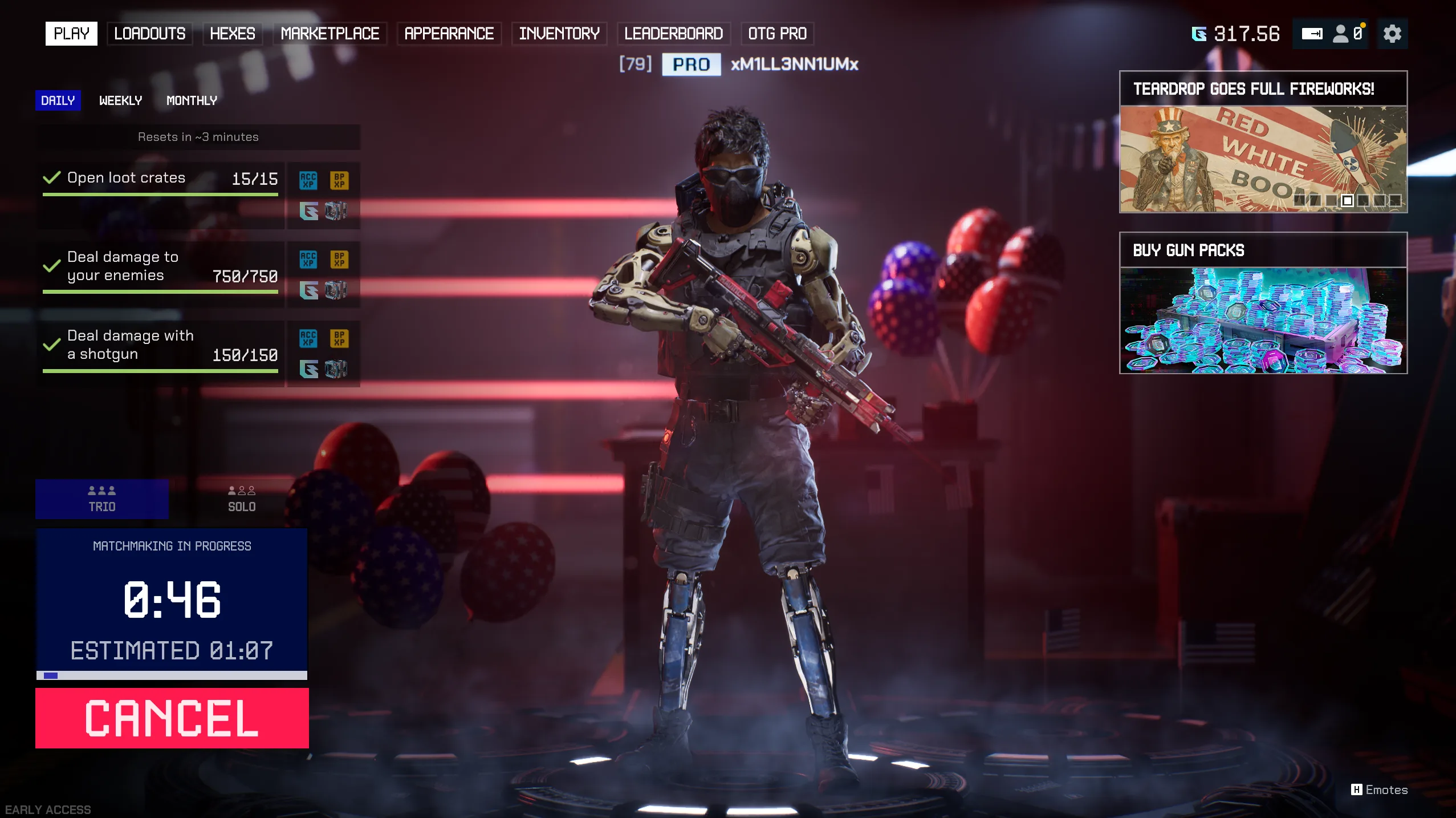 OTG Pro lobby — xM1LL3NN1UMx
